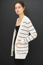 Women's Cardiagan | STRIPED COTTON SLUB