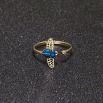 Dainty Bee Ring 18K Gold Filled Ring Open Adjustable Ring Animal Insect Cz Simple Stacking Jewelry