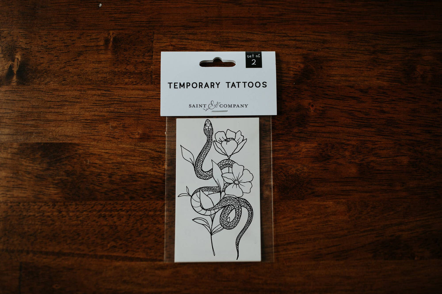 Temporary Oversized Tattoo Set | Garden Snake (Among the Poppies)