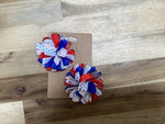 Hair Bow | Red White and Blue Poof