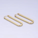 Skinny U-Shaped Earrings | 14K Gold Filled 45mm Thin Oblong Latch Earrings
