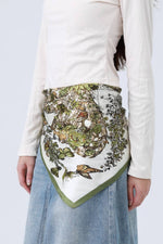 Floral Butterfly Silk Bandana – Elegant Nature Style