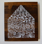 Home Decor/Art | House Wood Print - Smaller Hand-Carved Stamp Design