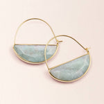 Stone Prism Hoop | Amazonite/Gold