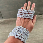Gemstone Chip Bracelets – Moonstone or Blue Lace Agate
