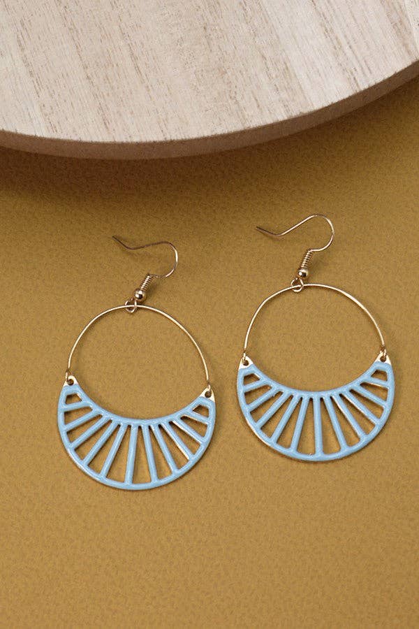 HALF MOON DROP EARRINGS | BLUE