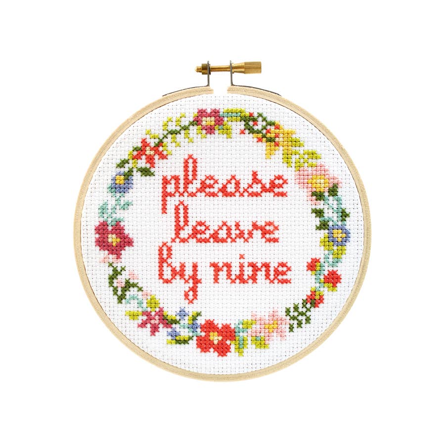 Cross Stitch Kit | Please Leave By Nine