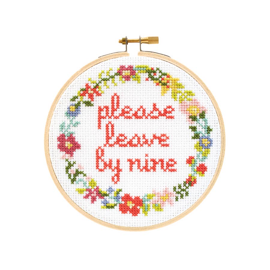 Cross Stitch Kit | Please Leave By Nine