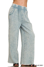 Gauze Pants | Washed Gauze Frayed Hem