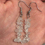 Gemstone Chip Dangle Earrings | Quartz