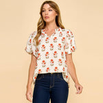 Puff Sleeve Blouse | Floral Poppy