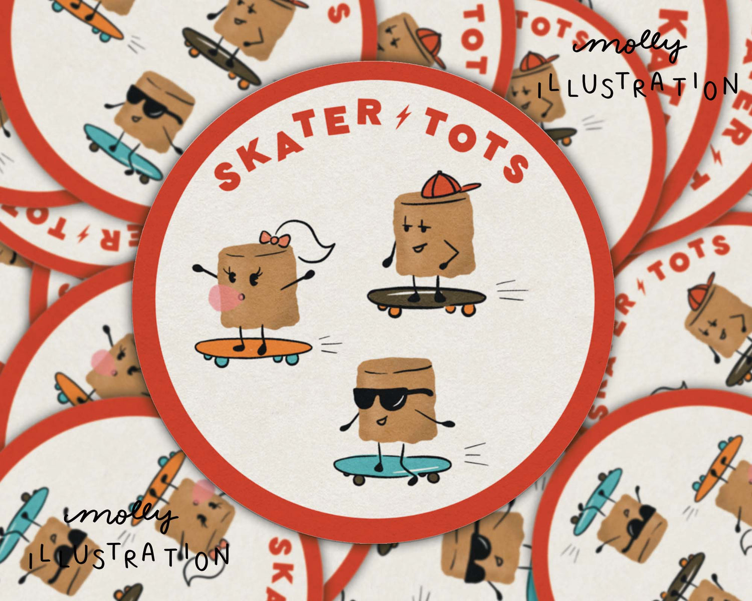 Sticker | Skater Tots Skateboarding Potatoes