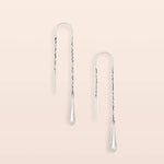 Refined Earring Collection | Teardrop Threader/Silver