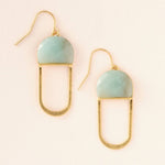 Earrings | Modern Stone Chandelier Earring - Amazonite/Gold