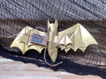 Halloween Wall Art | Metal Gold Bats Set