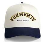 Alhambra Hat | Cream and Navy with Alhambra Bulldogs (upside down)
