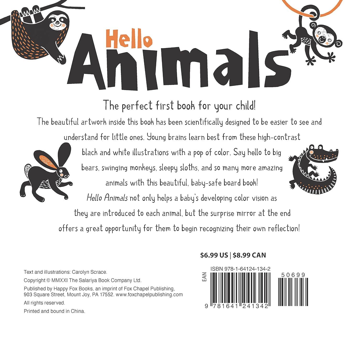 Baby Board Book | Hello Animals - High Contrast