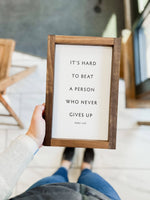 Handmade Framed Art | It's Hard to Beat a Person Wall Art, Wall Decor, Home Decor