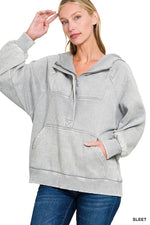 Women's Sweatshirt |`Acid Wash Fleece Oversized Hoodie