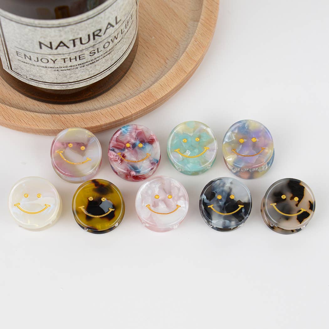 0.86'' Cute Smiley Face Acetate Hair Clips