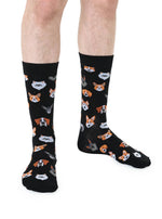 Bamboo Crew Socks - Men's Collection - Dog Heads - Black