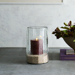 Pebbled Edge Glass Hurricane Decor | Medium