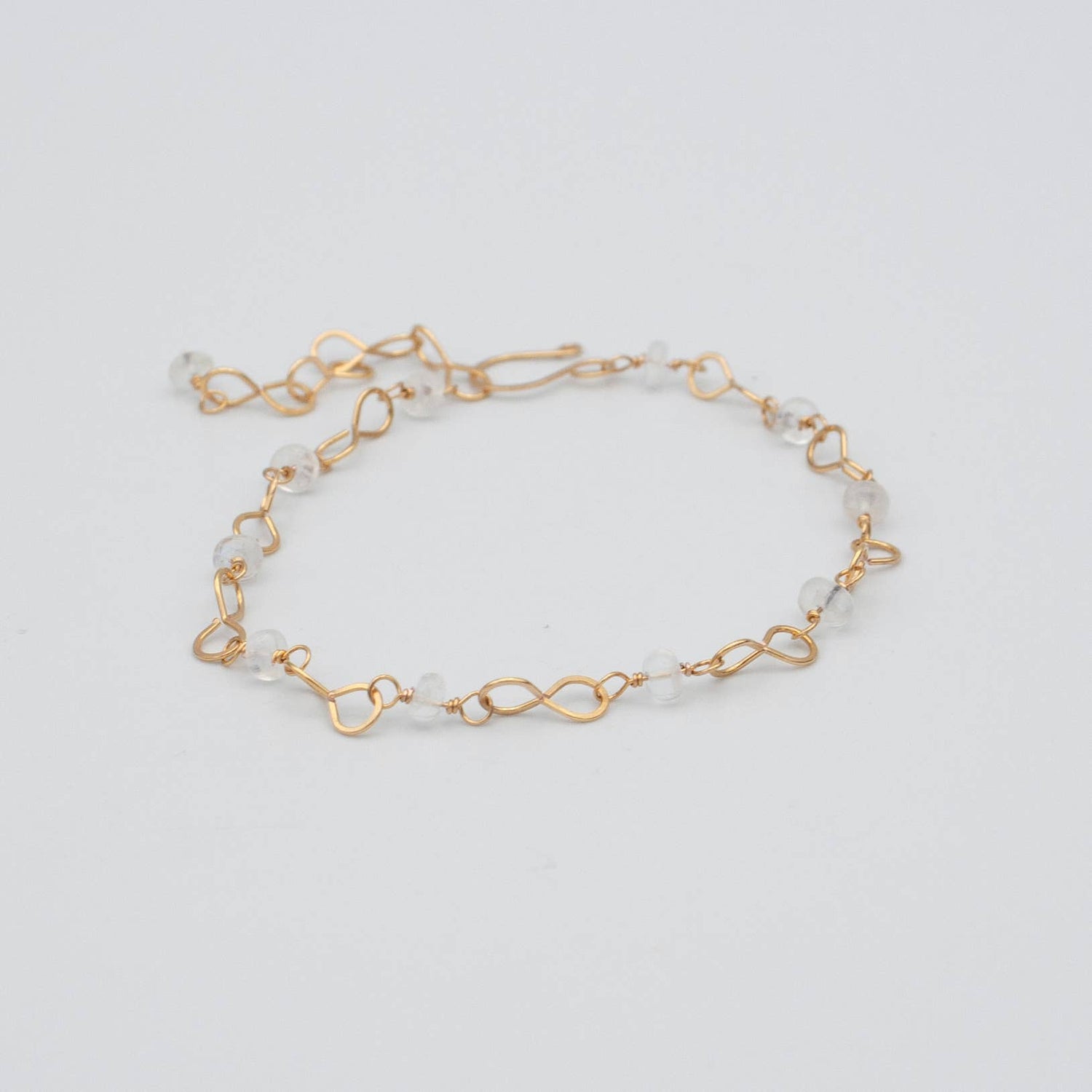 Handmade Bracelet | Rainbow Moonstone Infinity 14k Gold Filled