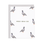 Greeting Card | Merci Beau-coo Pigeon — French Pun Thanks Card
