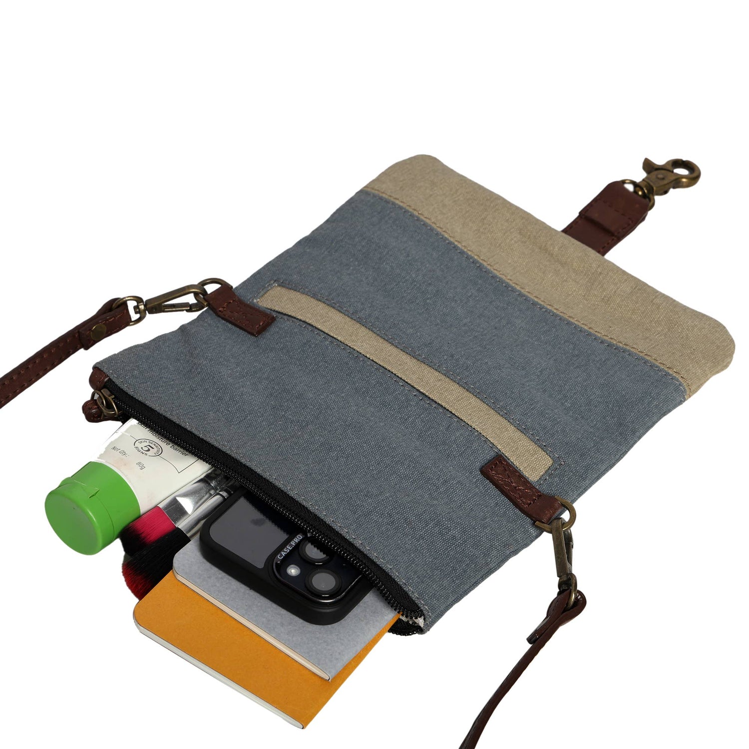 Dusty Blue Crossbody | Upcycled Military Canvas