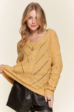 Sweater | DROP SHOULDER V SHAPE YELLOW SWEATER