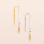 Refined Earring Collection | Teardrop Threader/Gold Vermeil