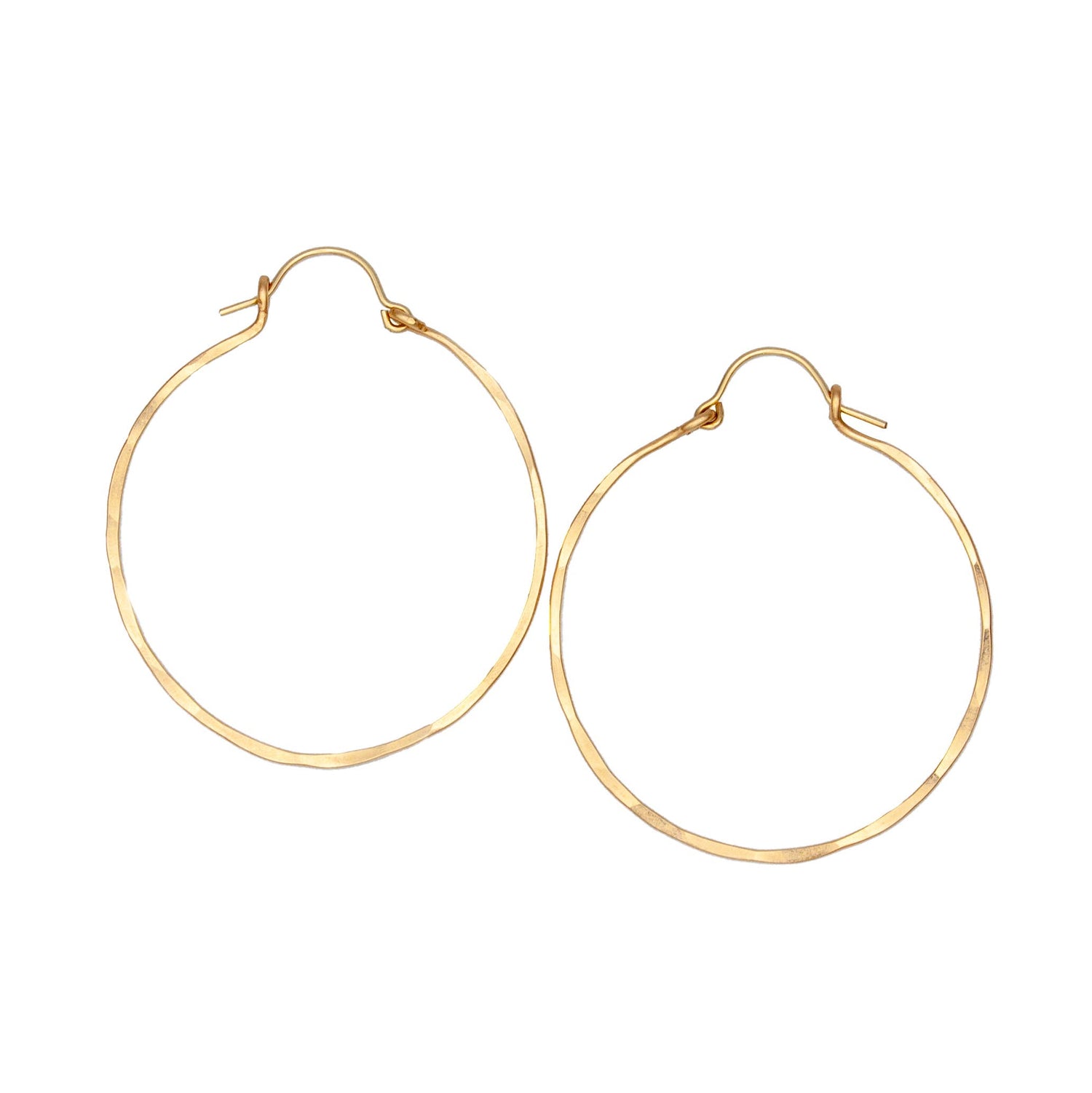 Handmade Hammered Hoop Earrings | Sterling Silver