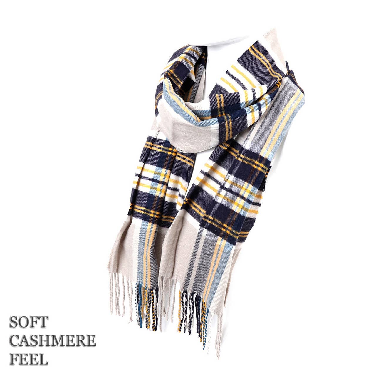 Scarf | AHS Bulldogs Blue Gold Plaid Winter
