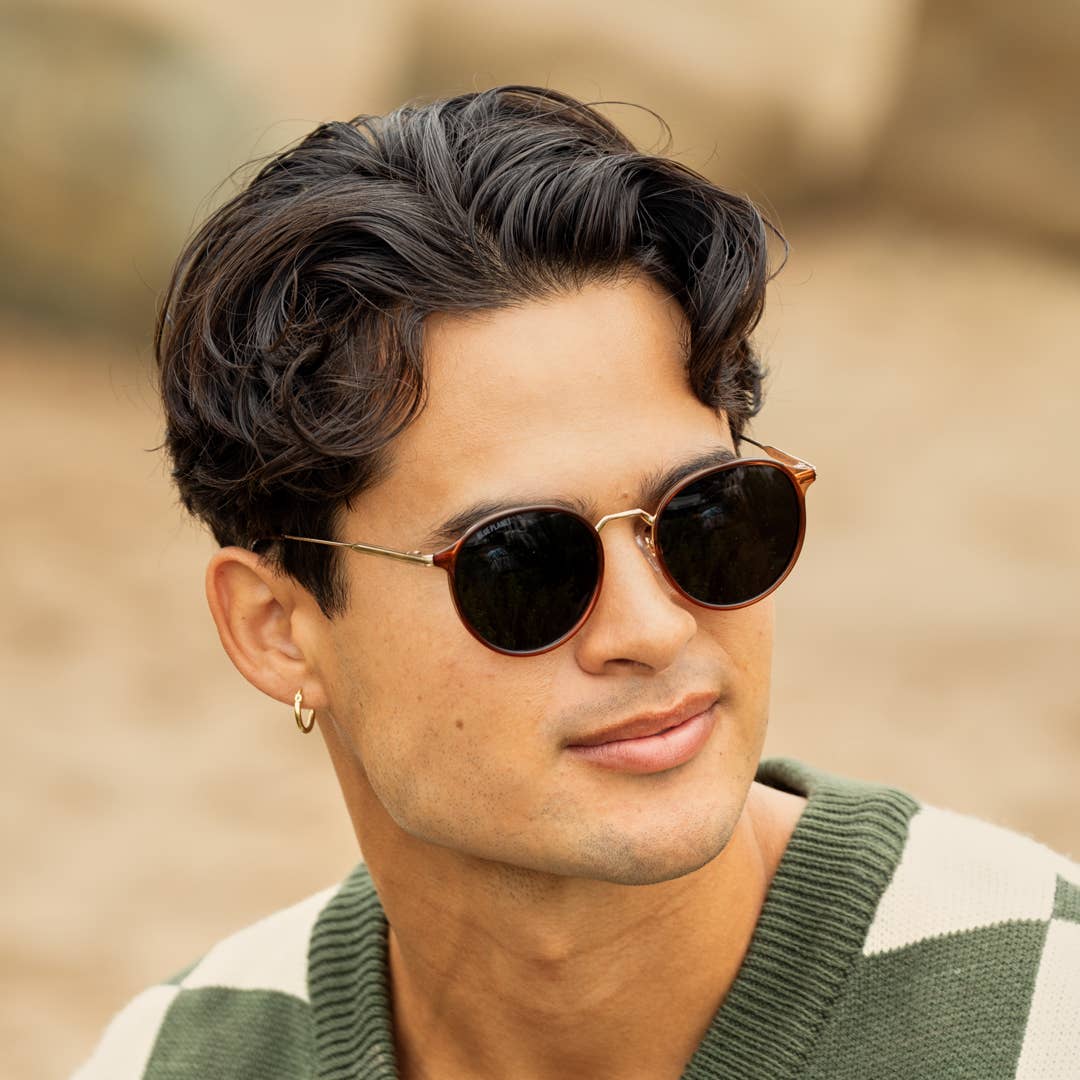 Blue Planet Sunglasses | Niko - Crystal Brown / Gold / Brown Polarized Lens