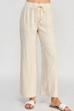 Vintage Washed Linen Pants - Oatmeal