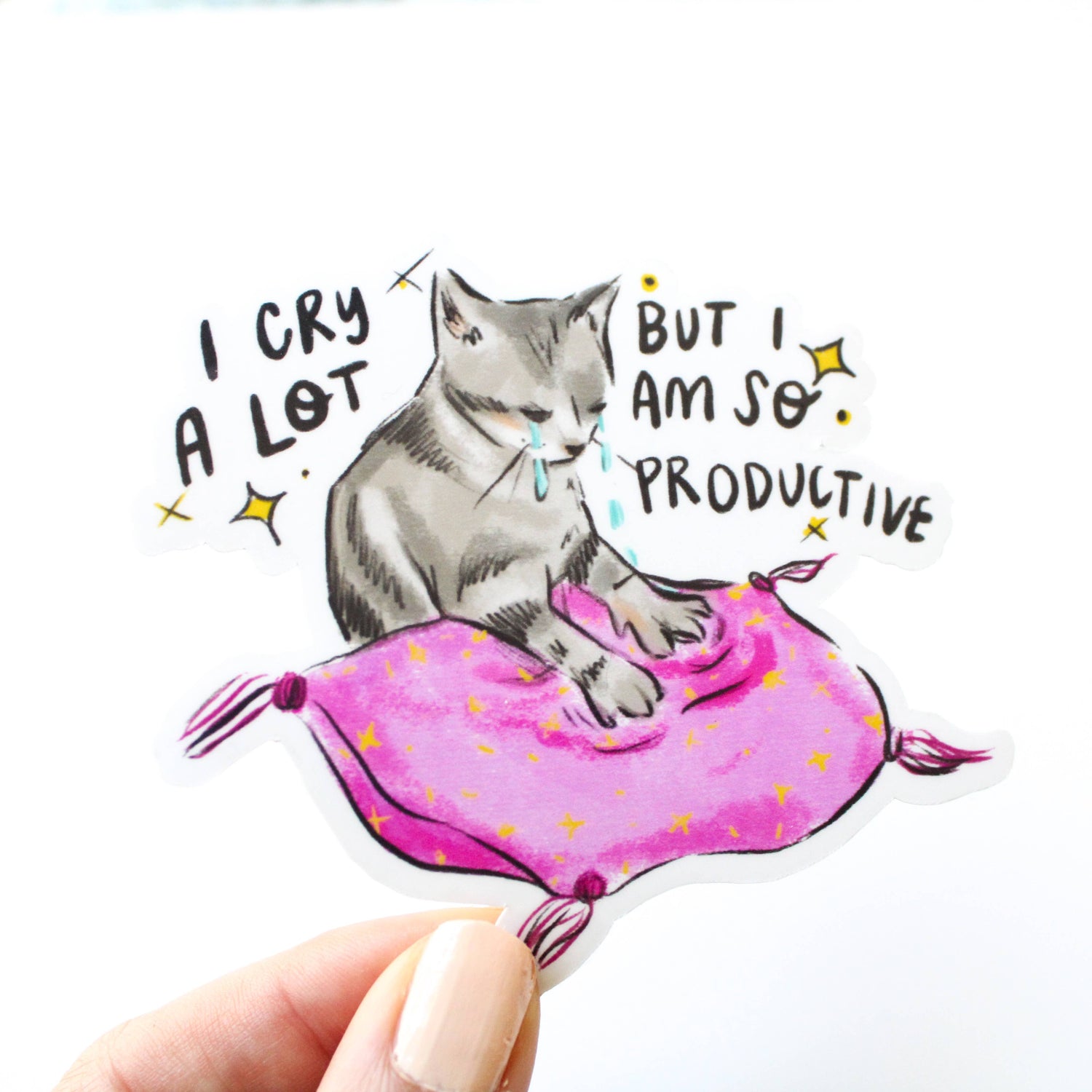 Sticker | I Cry A Lot Cat Vinyl