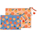 Jubilee Paradise Orange Zipper Pouches Set of 2
