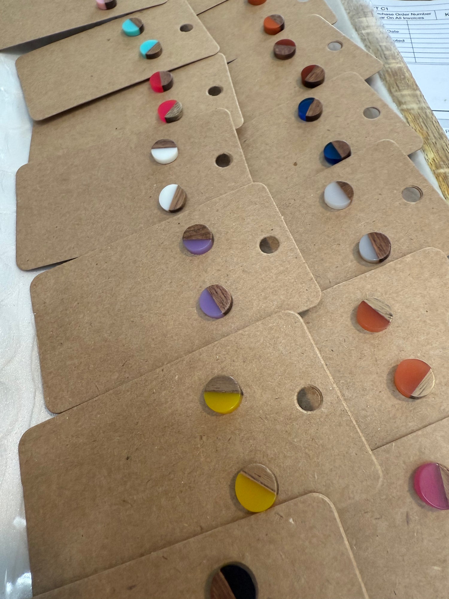 Stud Earrings | Wood + Resin Discs