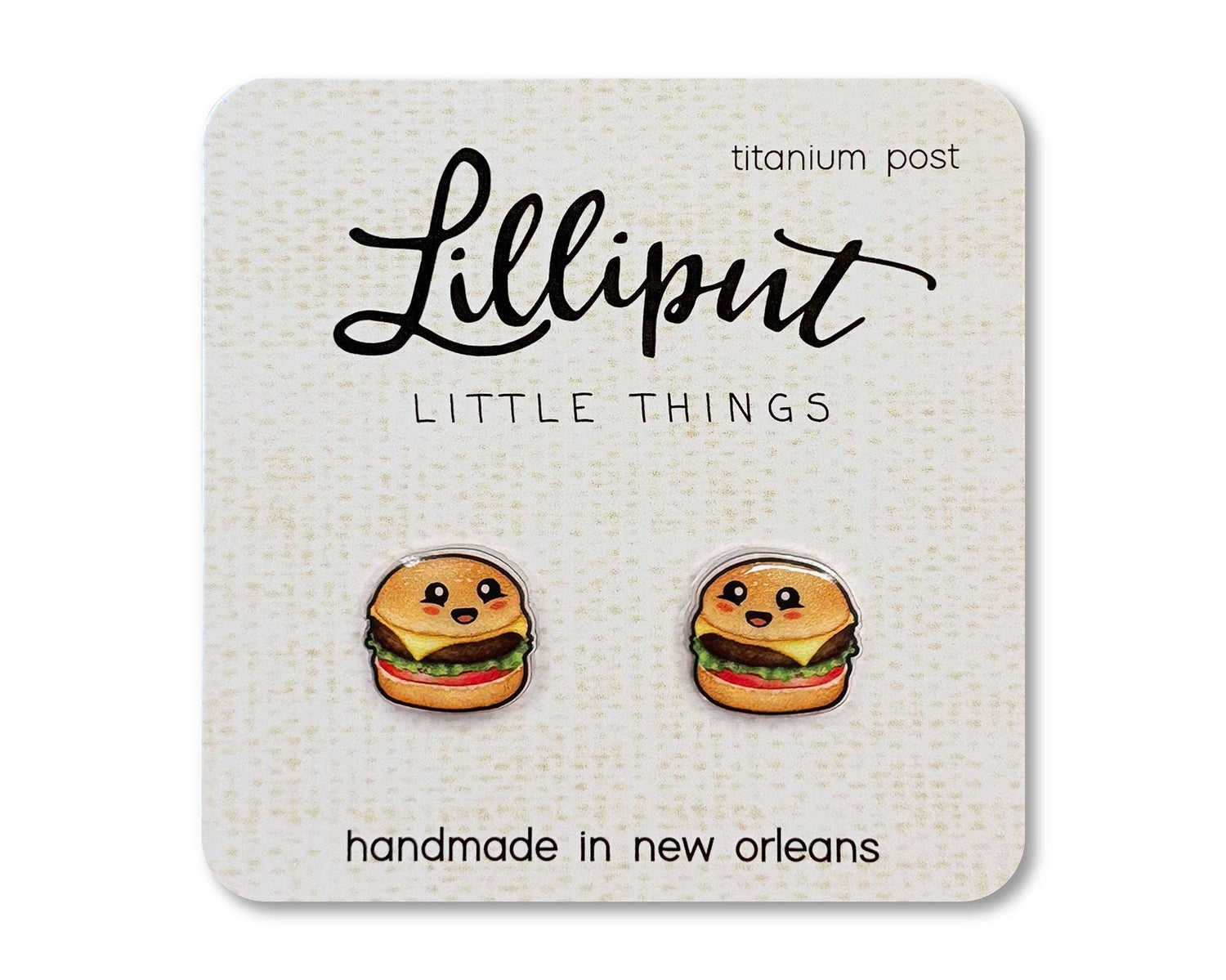 Stud Earrings | Kawaii Cheeseburger