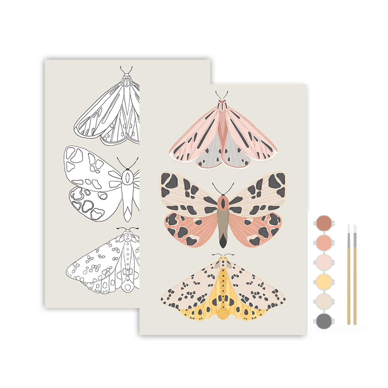 Art Paint Kit | Vintage Butterflies Meditative Art Paint by Number Kit