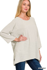 Gauze Two Pockets Top | High Low Hem