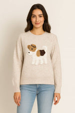 Women's Sweater | Fuzzy Beagle Pullover