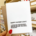 Greeting Card | Only Card That Didn't Mention Tools Funny Father's Day
