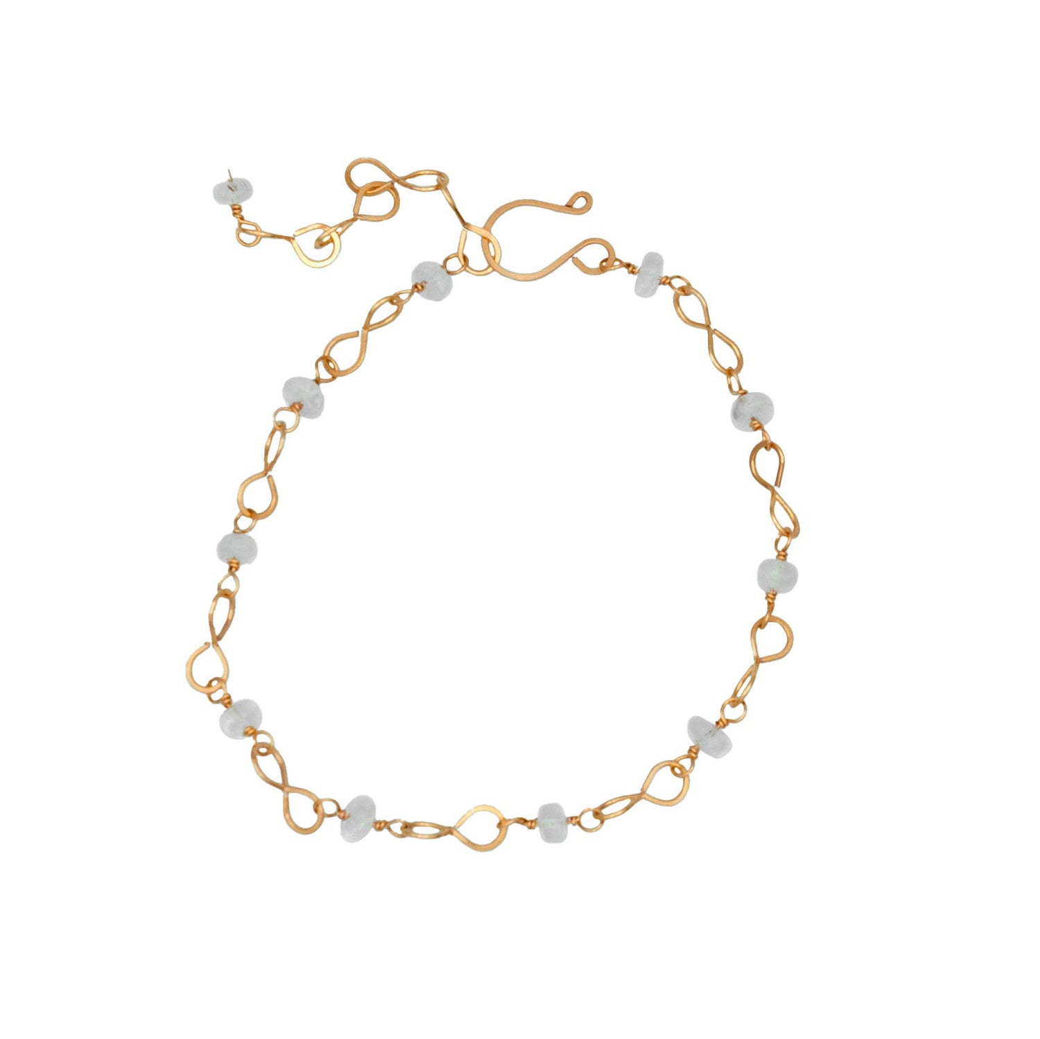 Handmade Bracelet | Rainbow Moonstone Infinity 14k Gold Filled