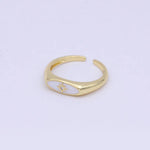 Signet Ring | Star Signet Gold | 18K Gold Filled Black or White Enamel with CZ