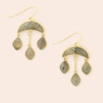 Stone Crescent Drop Earring | Labradorite/Gold