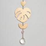 Suncatcher | Monstera Leaf/Rose Quartz