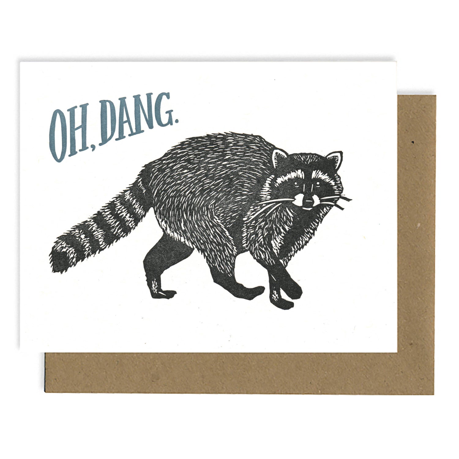 *Greeting Card | Raccoon Oh Dang (Letterpress)