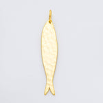 Earrings | 18K Gold Filled 68mm Long Minimalist Hammered Sardine Fish