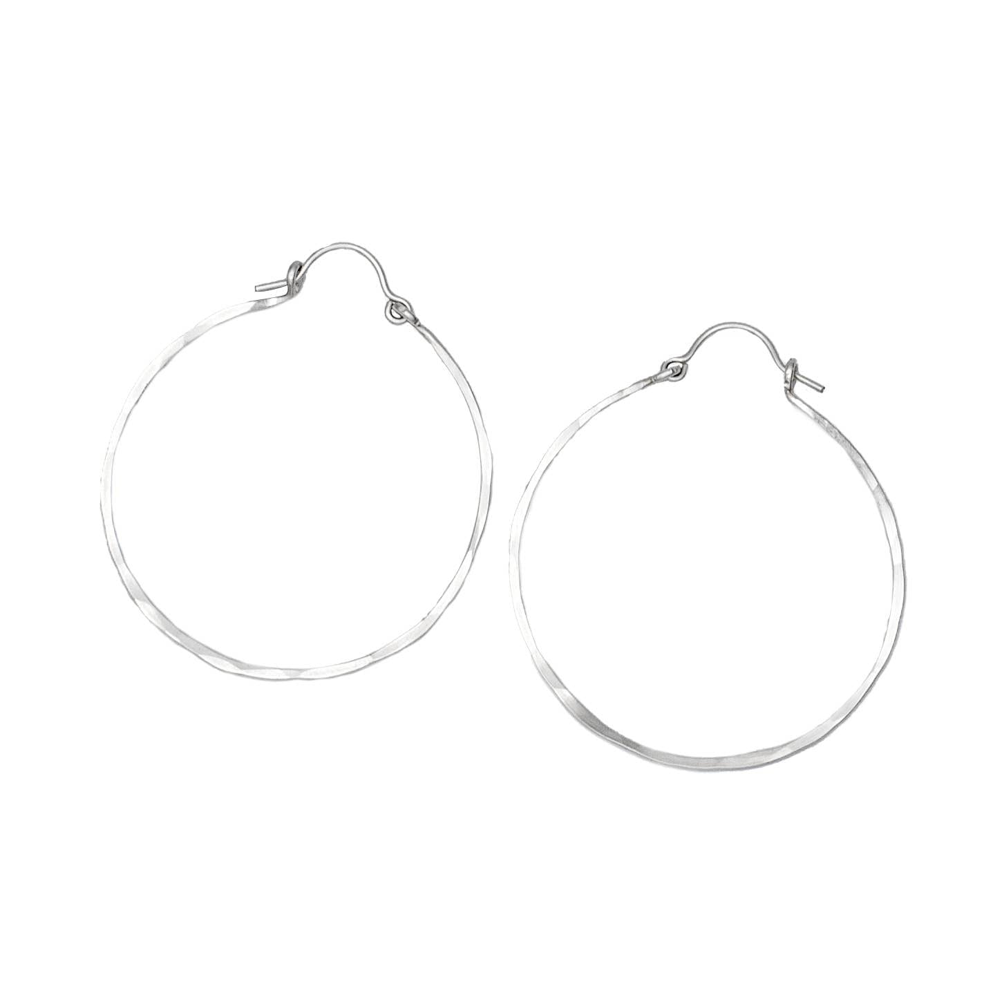 Handmade Hammered Hoop Earrings | 14k Gold Filled